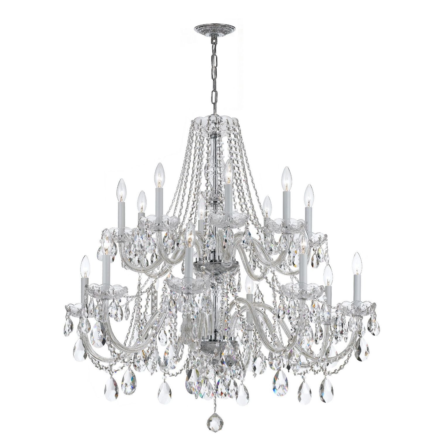Crystorama - 1139-CH-CL-MWP - 16 Light Chandelier - Traditional Crystal - Polished Chrome