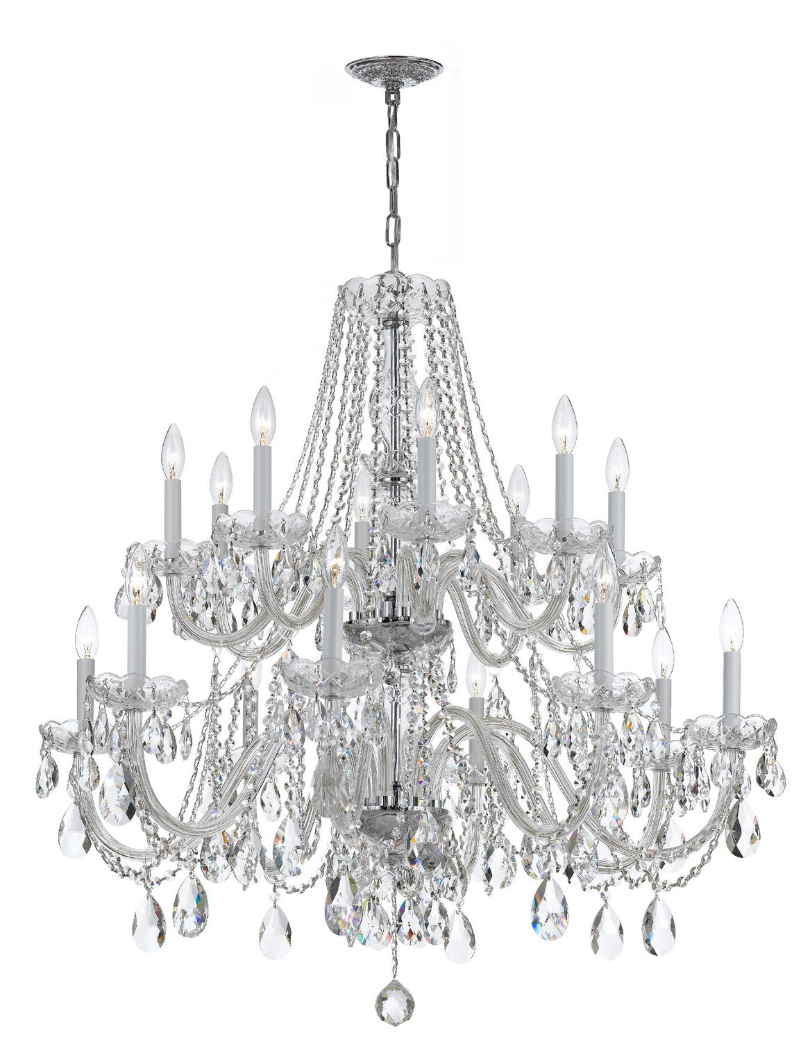 Crystorama - 1139-CH-CL-MWP - 16 Lumières Suspendu - Cristal traditionnel - Chrome poli