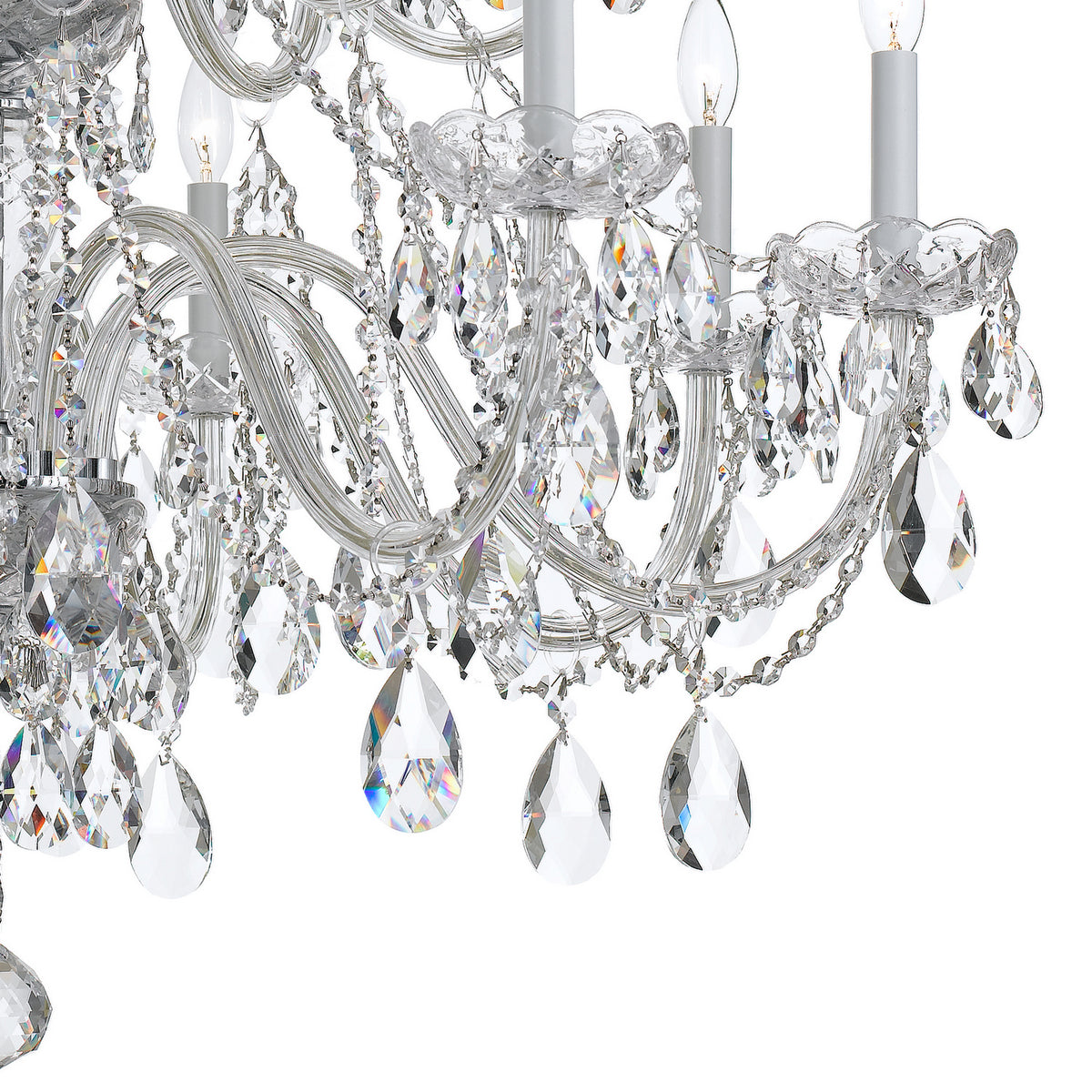Crystorama - 1139-CH-CL-SAQ - 16 Lumière Suspendu - Cristal traditionnel - Chrome poli