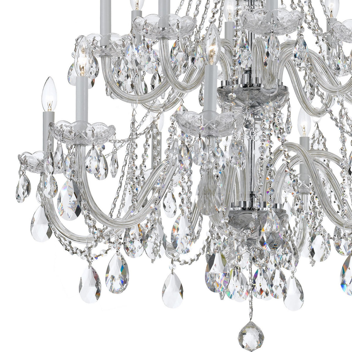 Crystorama - 1139-CH-CL-SAQ - 16 Lumière Suspendu - Cristal traditionnel - Chrome poli