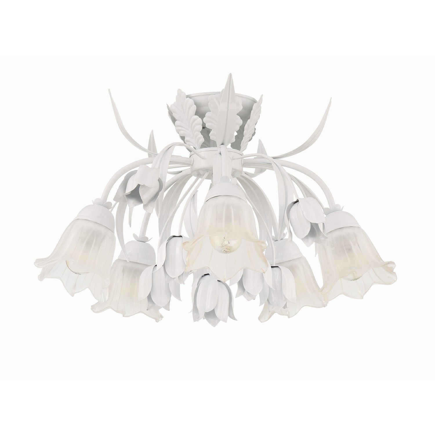 Crystorama - 4810-WW - Five Light Semi Flush Mount - Southport - Wet White