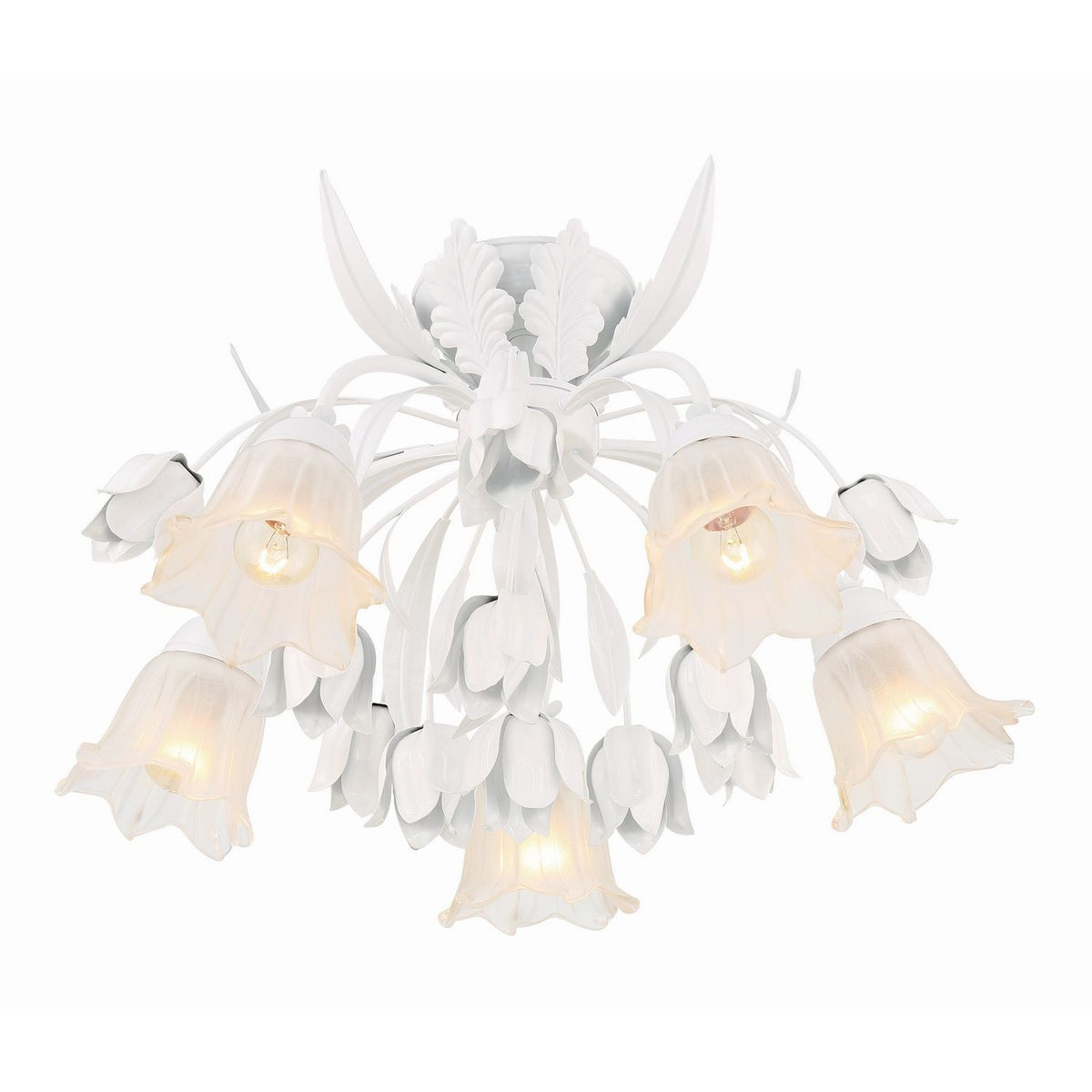 Crystorama - 4810-WW - Five Light Semi Flush Mount - Southport - Wet White