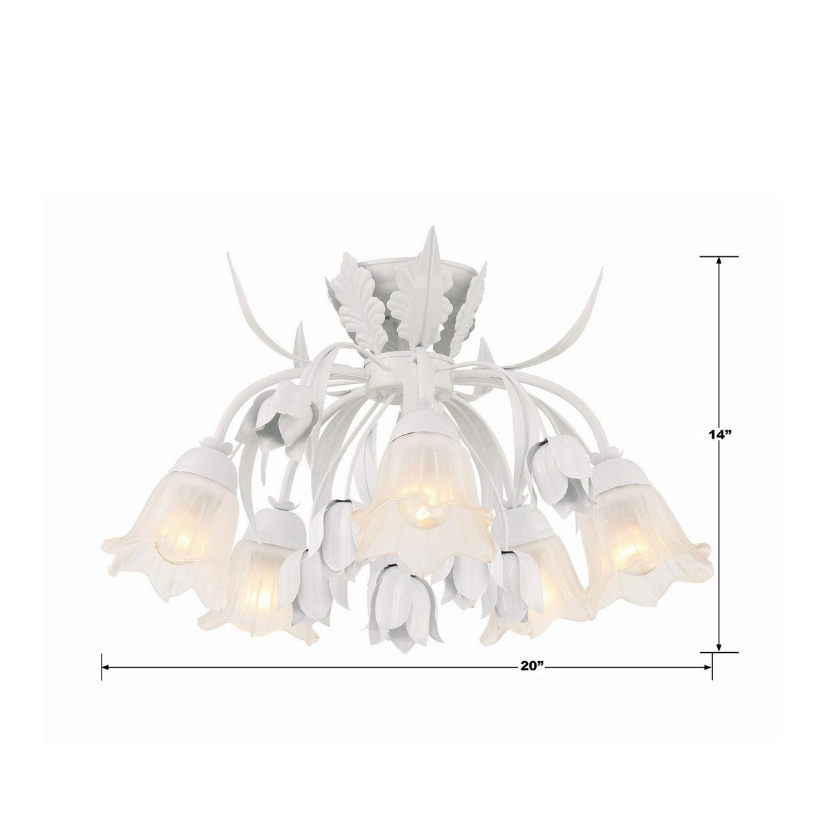 Crystorama - 4810-WW - Five Light Semi Flush Mount - Southport - Wet White