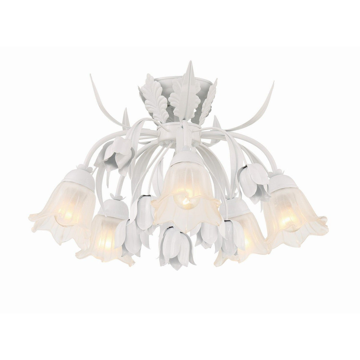 Crystorama - 4810-WW - Five Light Semi Flush Mount - Southport - Wet White