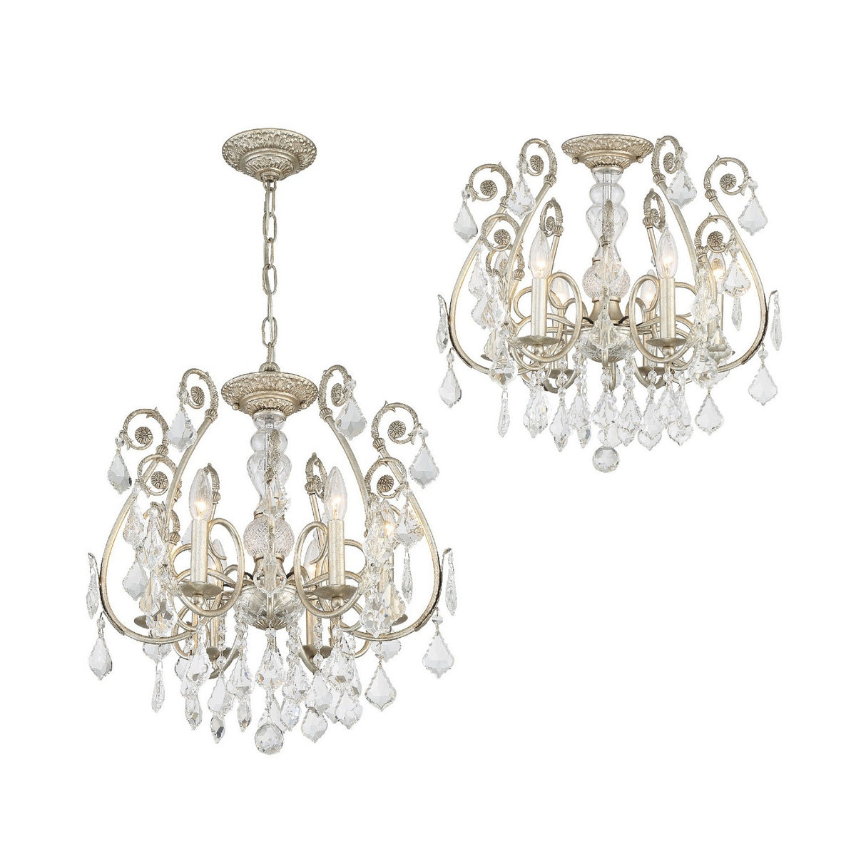 Crystorama - 5115-OS-CL-MWP - Six lumières Suspendu - Regis - Olde Silver