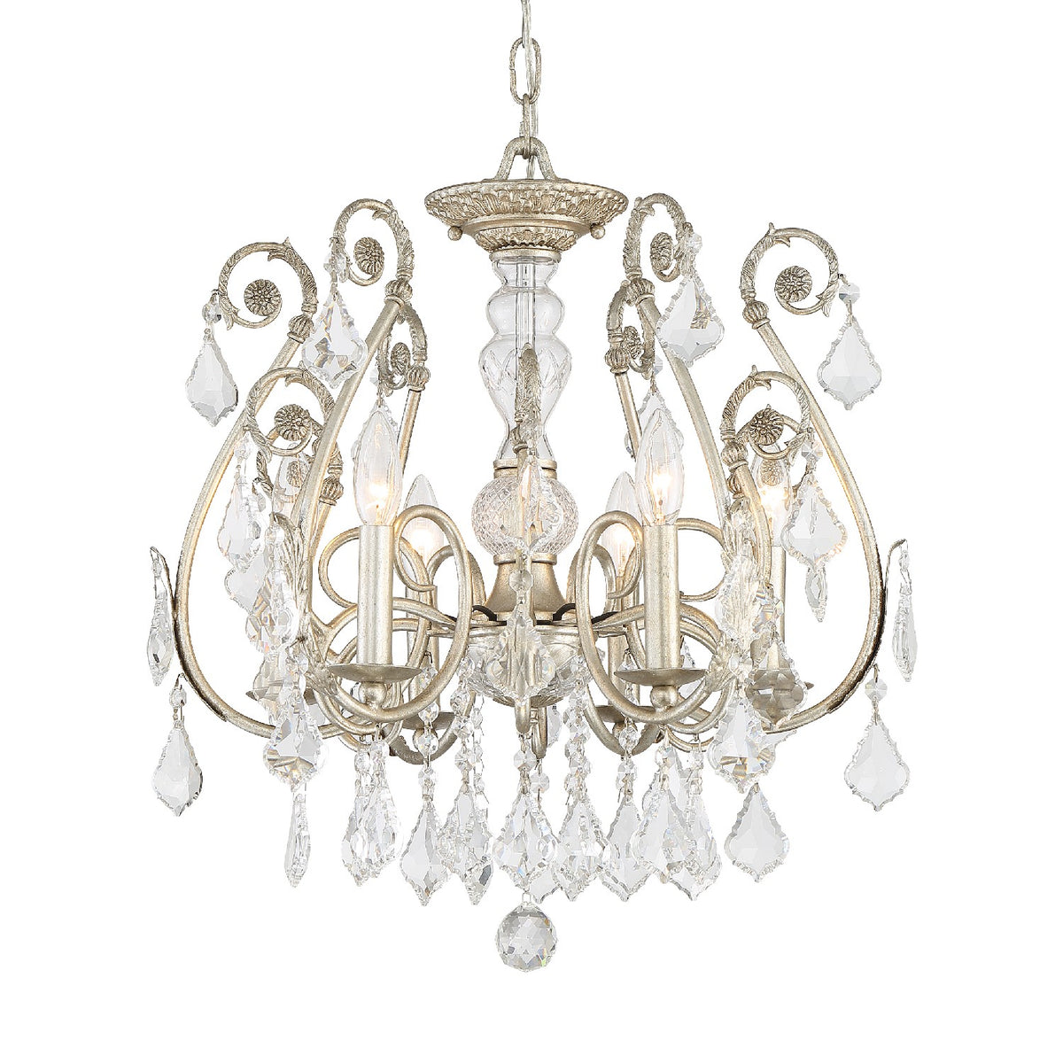 Crystorama - 5115-OS-CL-MWP - Six lumières Suspendu - Regis - Olde Silver