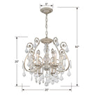 Crystorama - 5115-OS-CL-SAQ - Six lumières Suspendu - Regis - Olde Silver