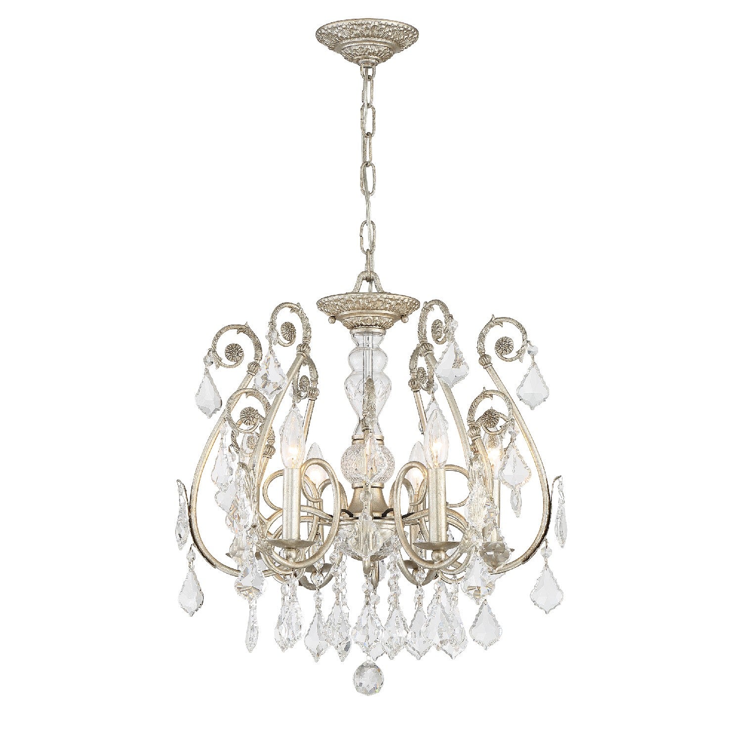 Crystorama - 5115-OS-CL-SAQ - Six lumières Suspendu - Regis - Olde Silver