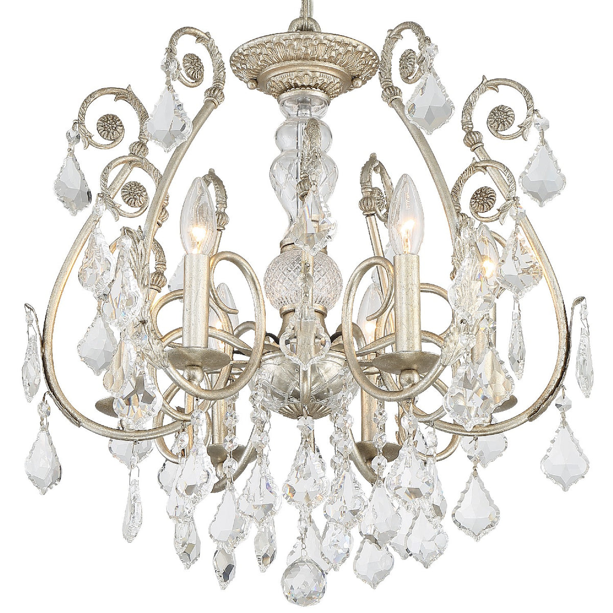 Crystorama - 5115-OS-CL-SAQ - Six lumières Suspendu - Regis - Olde Silver