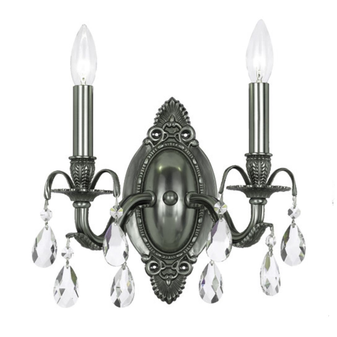 Crystorama - 5562-PW-CL-S - Two Light Wall Sconce - Dawson - Pewter