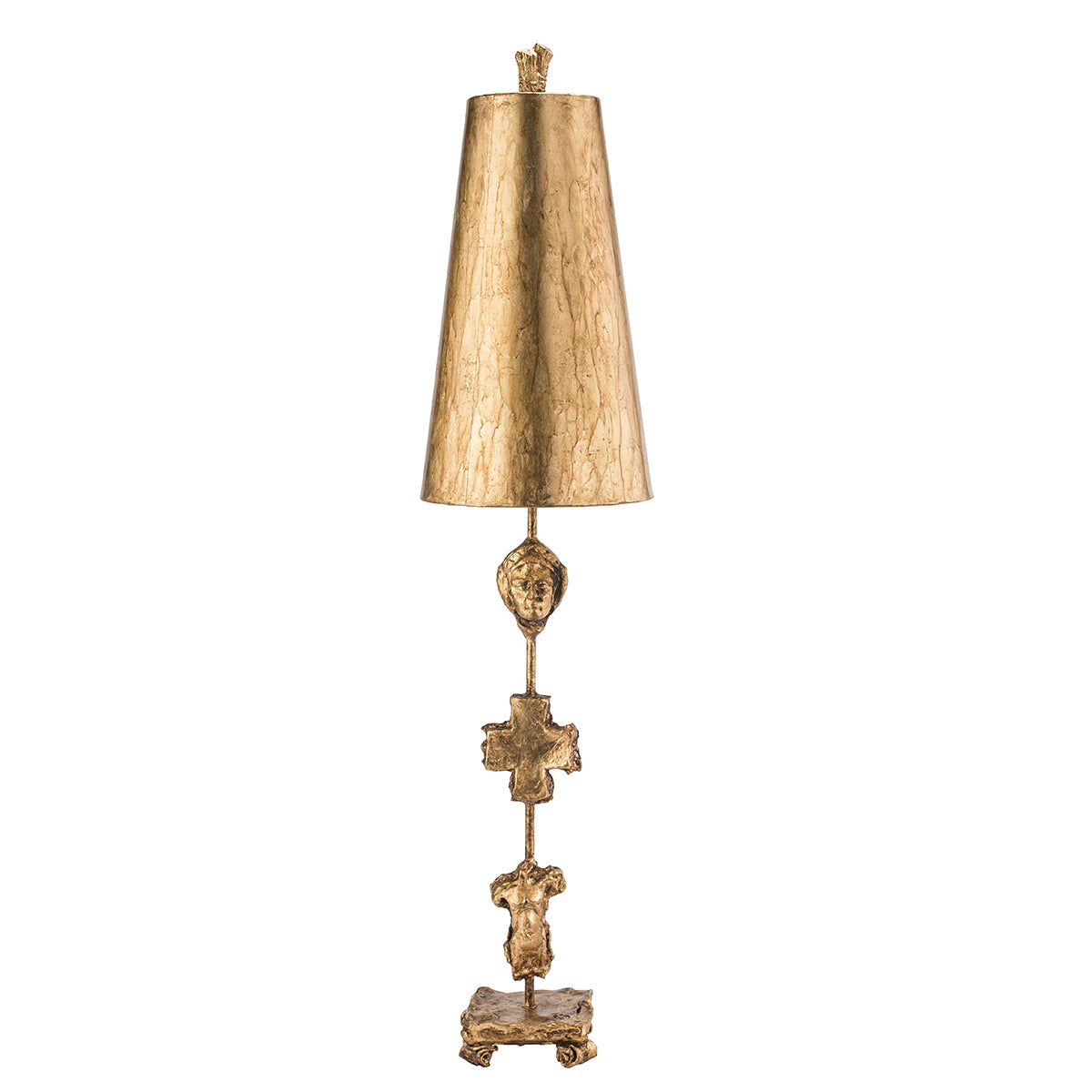 Lucas + McKearn - TA1013 - One Light Buffet Lamp - Fragment - Curvy Black/Taupe Metal W/Gold Leaf/Blossom