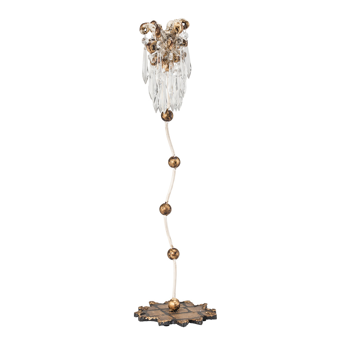 Lucas + McKearn - CS1060M - Candlestick Holder - Venetian - Gold Leaf W/Cut-Glass Crystals