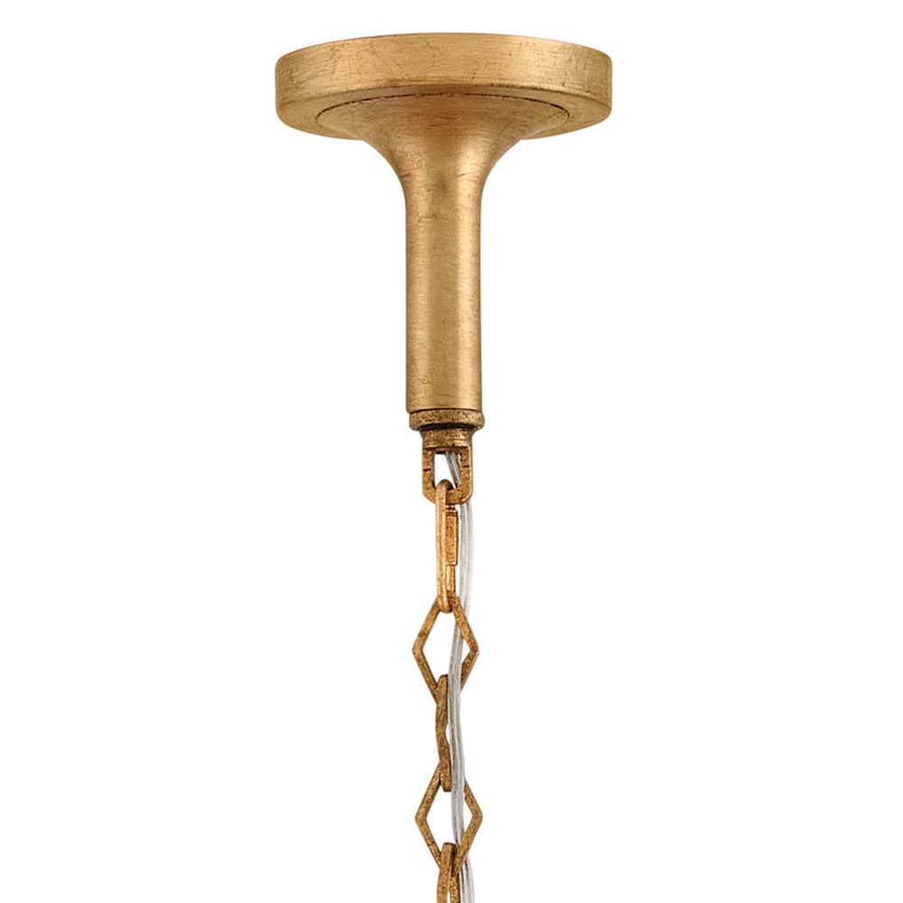 Fredrick Ramond FR47167DA Camille Botanical Semi-Flush in Distressed Brass