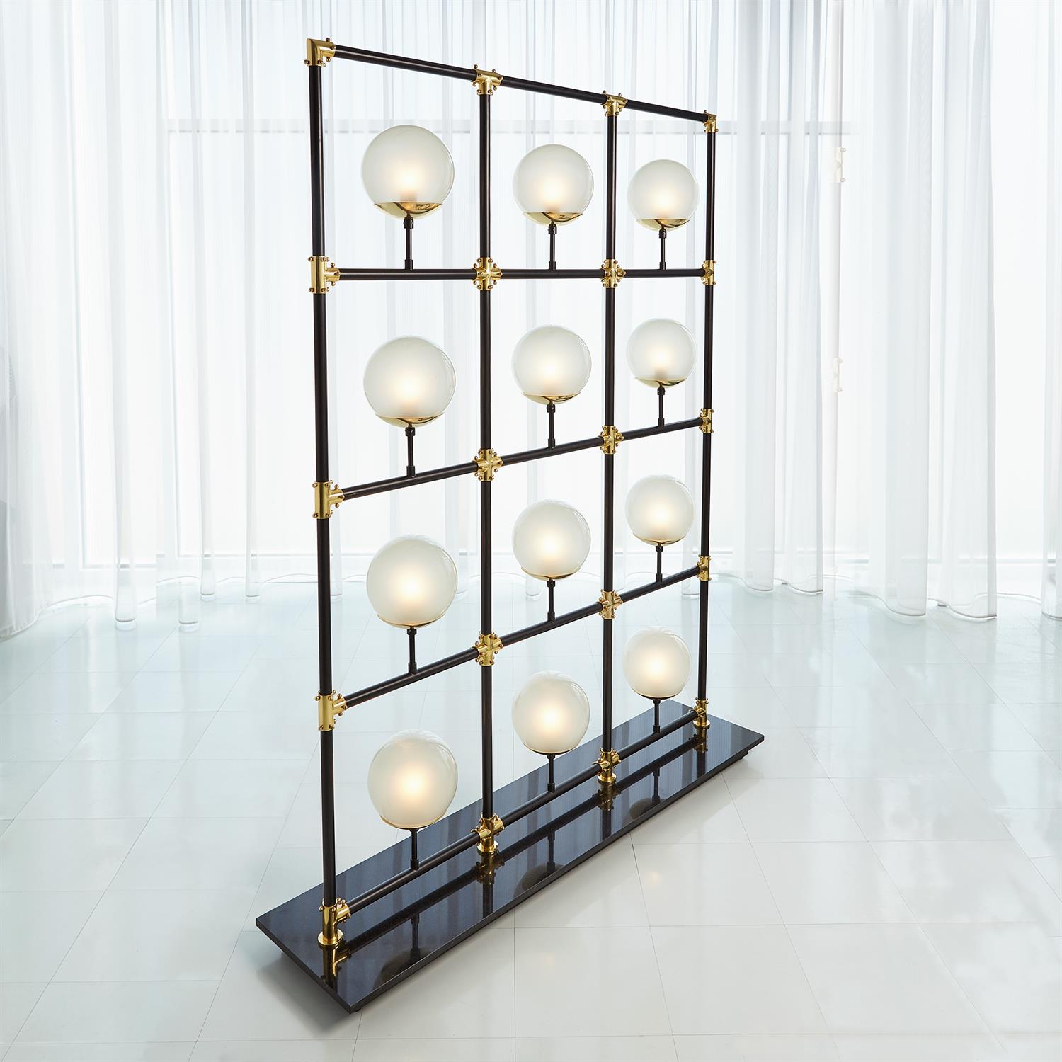 Globe in Square Floor Screen