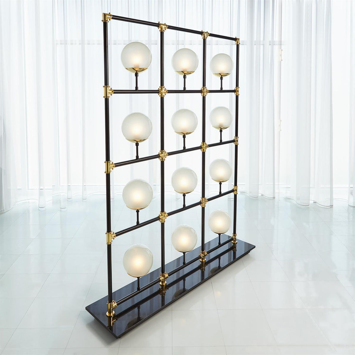 Globe in Square Floor Screen