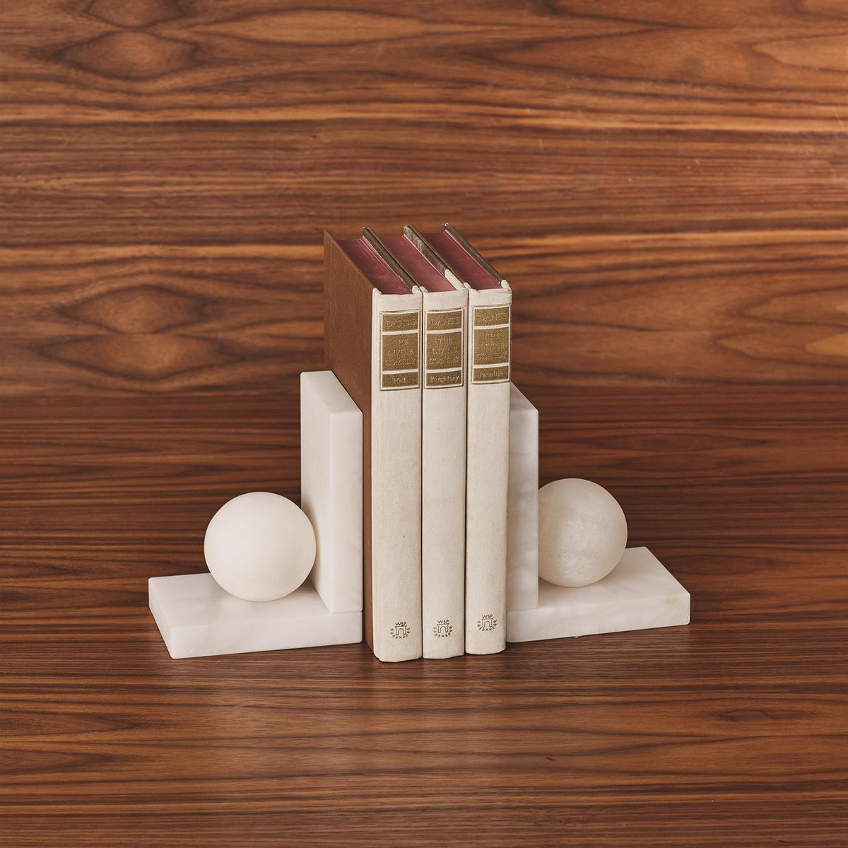 Alabaster Ball Bookends