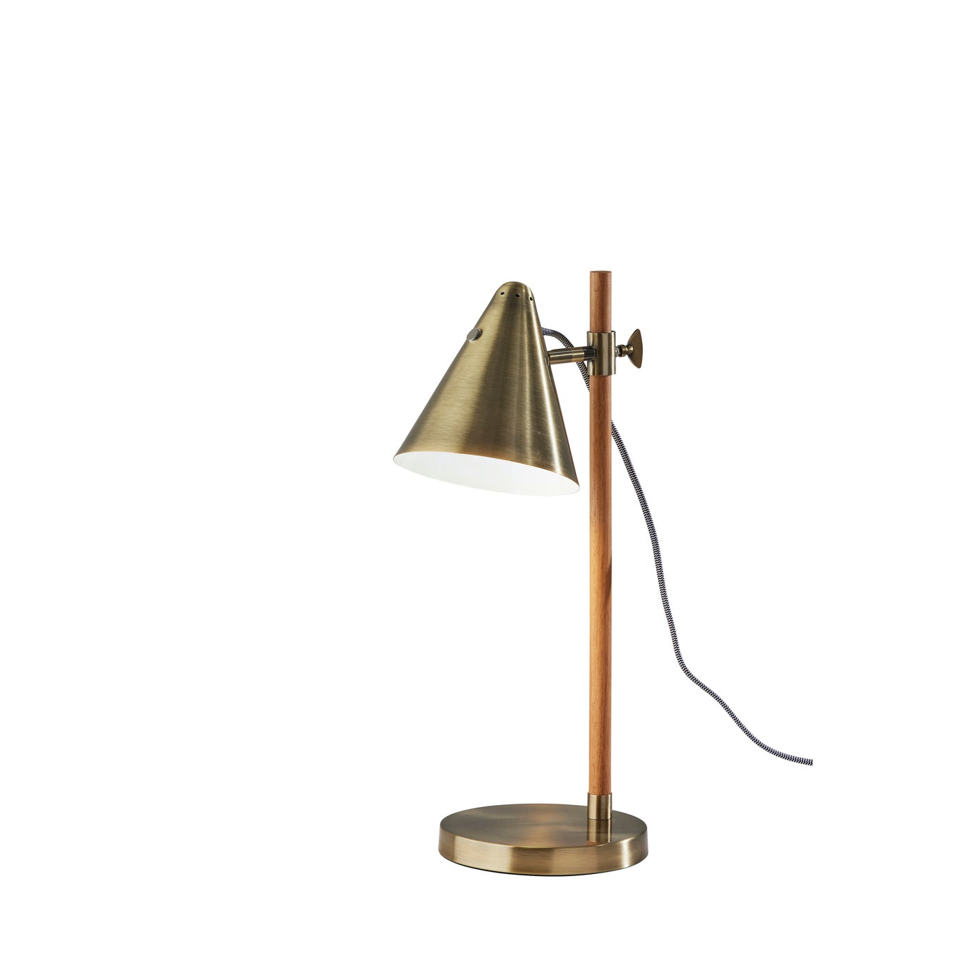 Adesso Home - 3760-12 - Desk Lamp - Bryn - Natural Rubberwood & Antique Brass