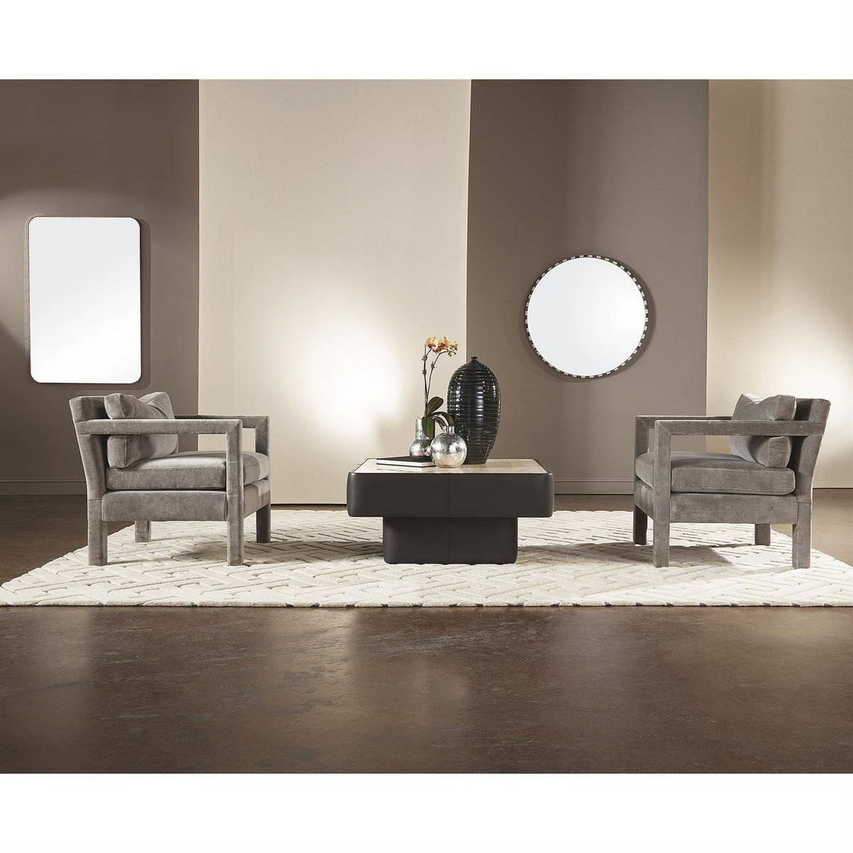 Miroir en marbre noir/blanc