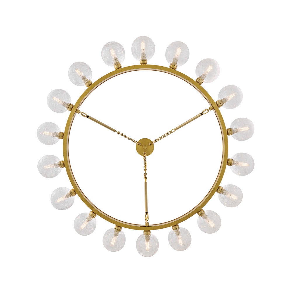 Fredrick Ramond FR30525LCB Coco Crackle Glass Chandelier in Lacquered Brass