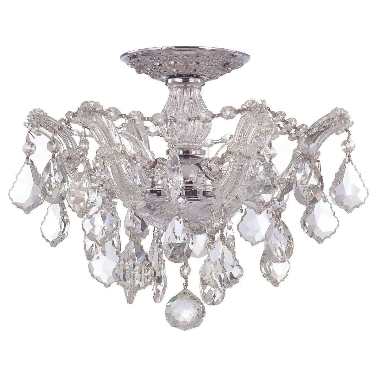 Crystorama - 4430-CH-CL-SAQ - Three Light Ceiling Mount - Maria Theresa - Polished Chrome