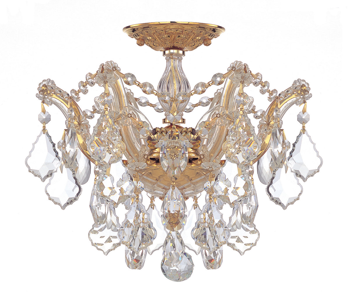 Crystorama - 4430-GD-CL-SAQ - Three Light Semi Flush Mount - Maria Theresa - Gold