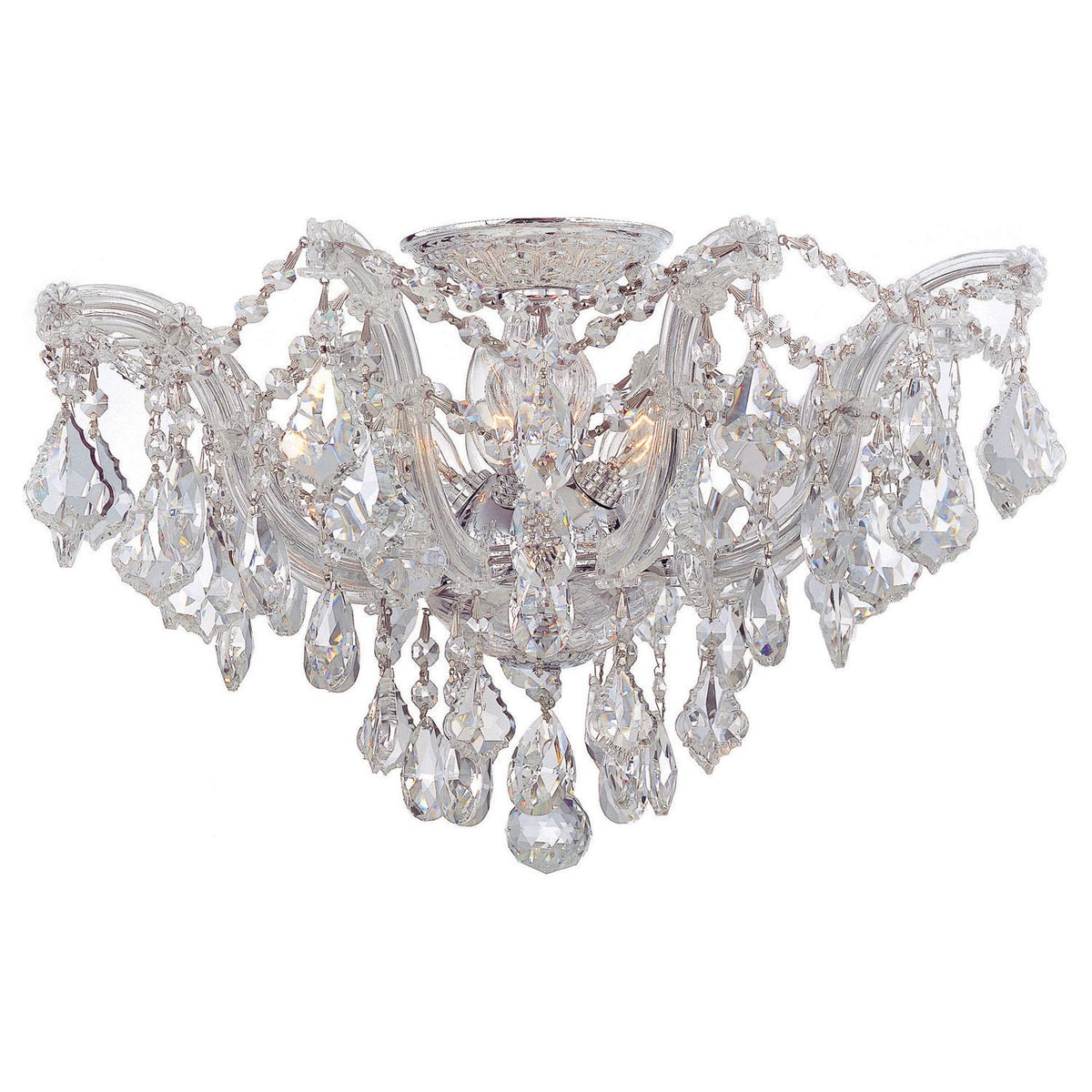 Crystorama - 4437-CH-CL-MWP - Five Light Ceiling Mount - Maria Theresa - Polished Chrome