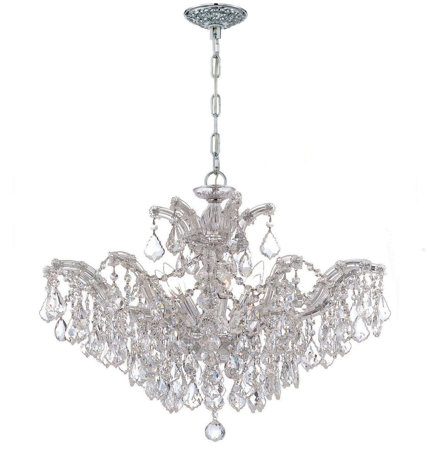 Crystorama - 4439-CH-CL-MWP - Six lumières Suspendu - Maria Theresa - Chrome poli