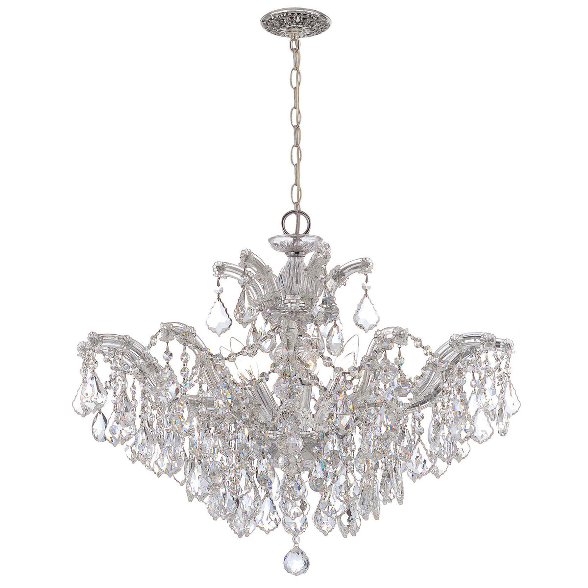 Crystorama - 4439-CH-CL-S - Six Lumières Suspendu - Maria Theresa - Chrome poli