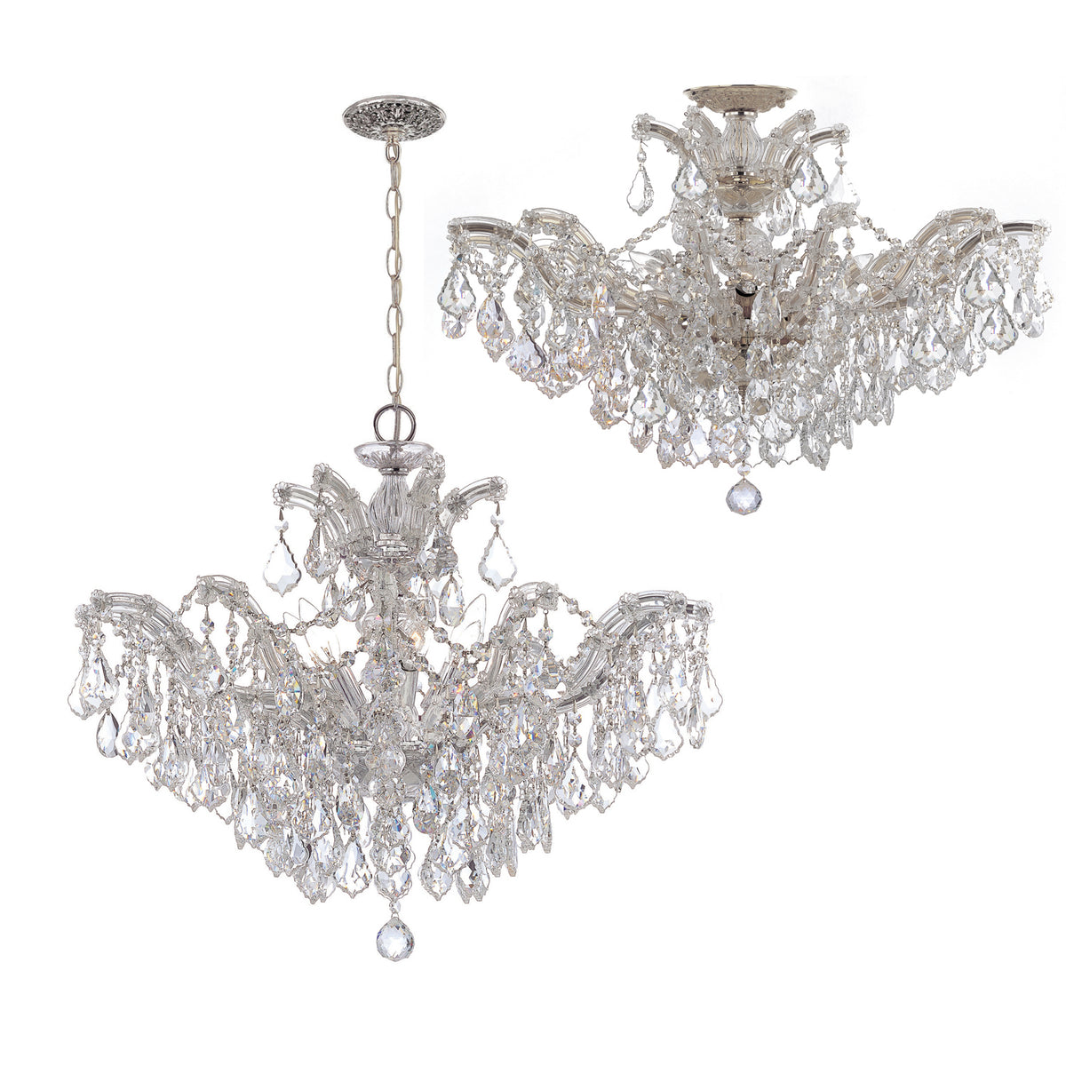 Crystorama - 4439-CH-CL-S - Six Lumières Suspendu - Maria Theresa - Chrome poli