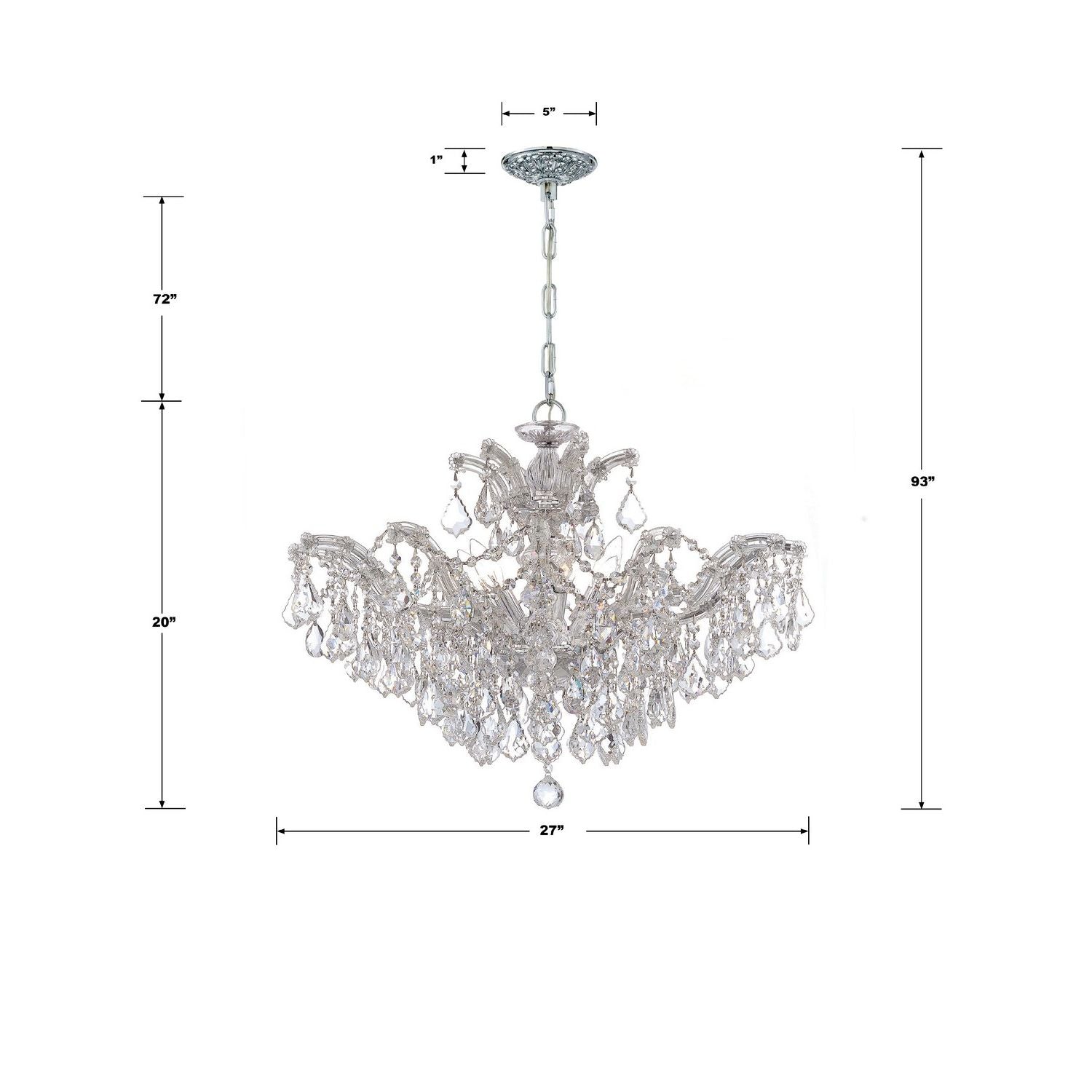 Crystorama - 4439-CH-CL-S - Six Light Chandelier - Maria Theresa - Polished Chrome