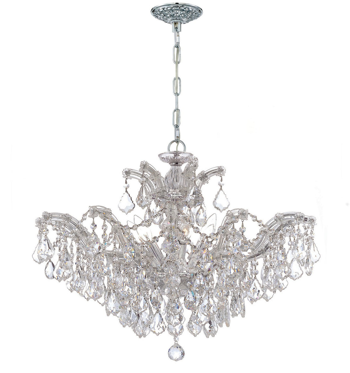 Crystorama - 4439-CH-CL-S - Six Lumières Suspendu - Maria Theresa - Chrome poli