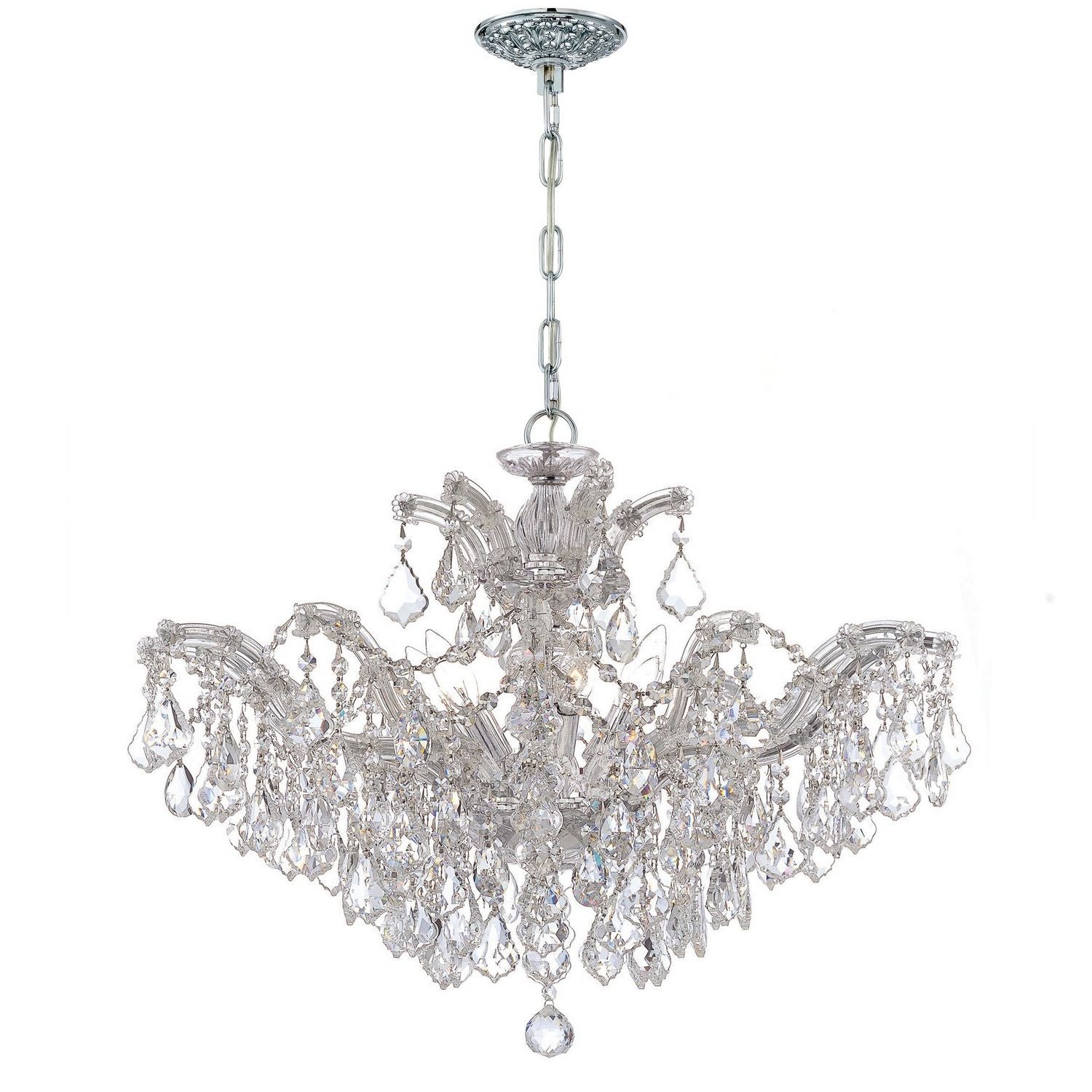 Crystorama - 4439-CH-CL-SAQ - Six Light Chandelier - Maria Theresa - Polished Chrome