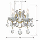 Crystorama - 4472-GD-CL-MWP - Deux lumières Murale - Marie-Thérèse - Or