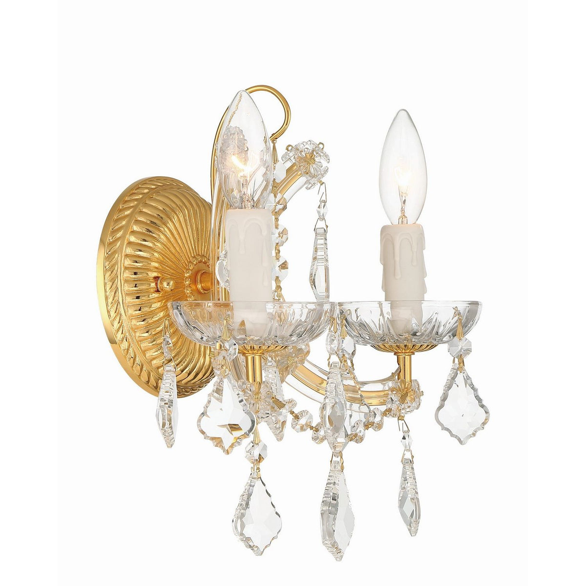 Crystorama - 4472-GD-CL-MWP - Two Light Wall Sconce - Maria Theresa - Gold