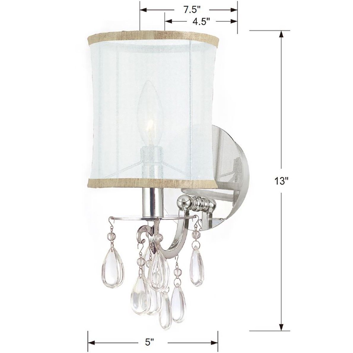 Crystorama - 5621-CH - One Light Wall Sconce - Hampton - Polished Chrome