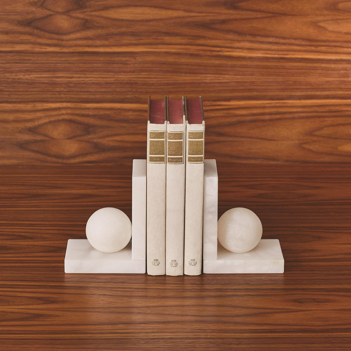 Alabaster Ball Bookends