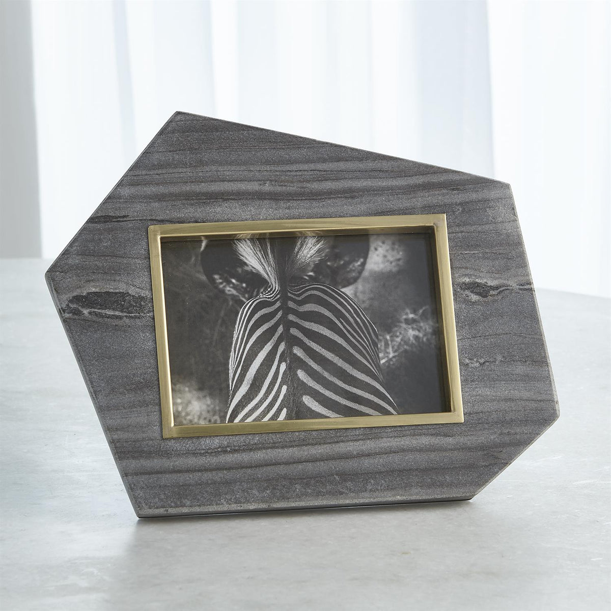 Brass Frame Grey Stone Photo Frame