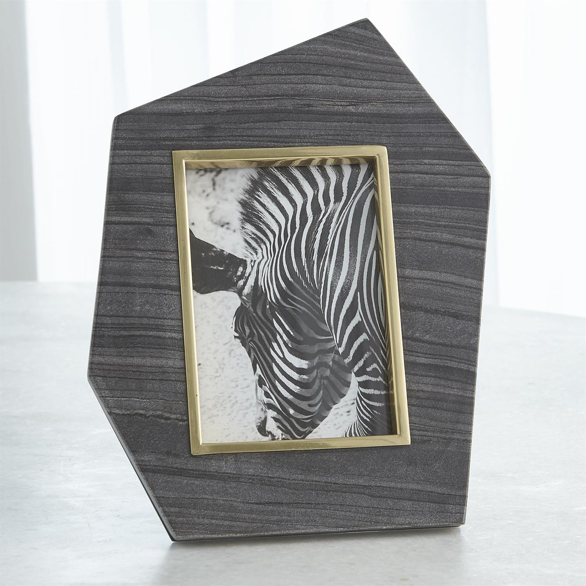 Brass Frame Grey Stone Photo Frame
