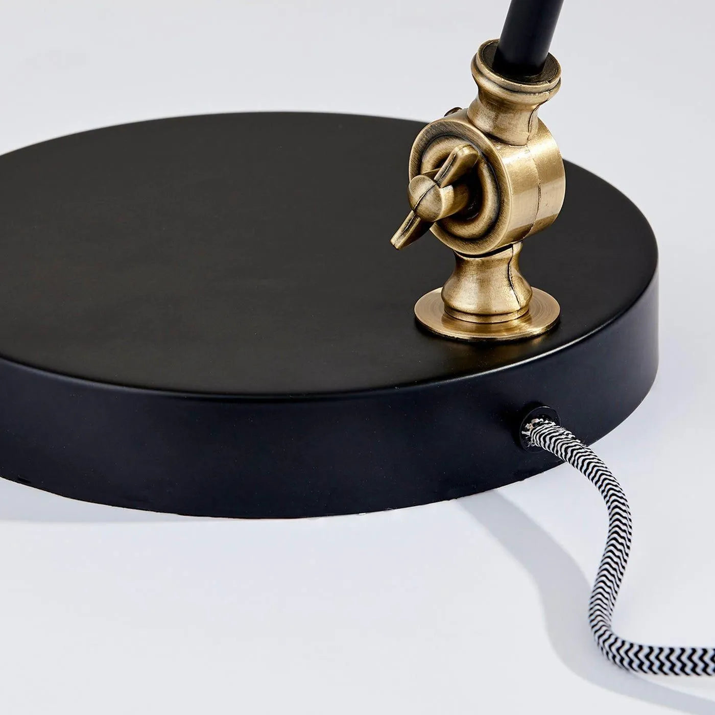 Adesso Home - 3904-01 - Desk Lamp - Boston - Black W. Antique Brass Accents