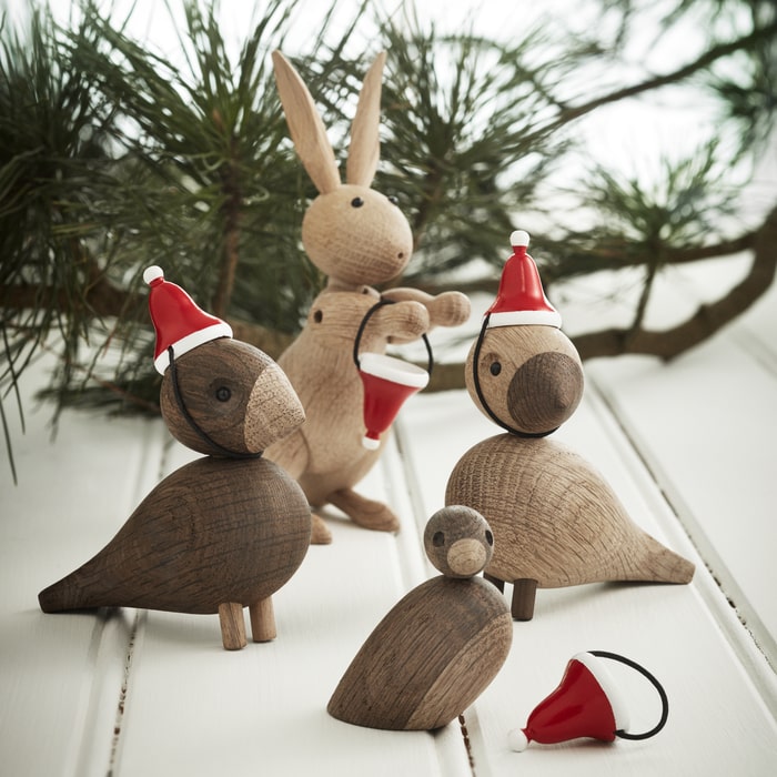 Kay Bojesen 39236 Bonnet de Père Noël pour figurines en bois rouge/blanc