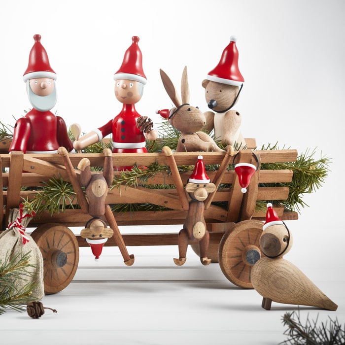 Kay Bojesen 39237 Bonnet de Père Noël pour figurines en bois rouge/blanc
