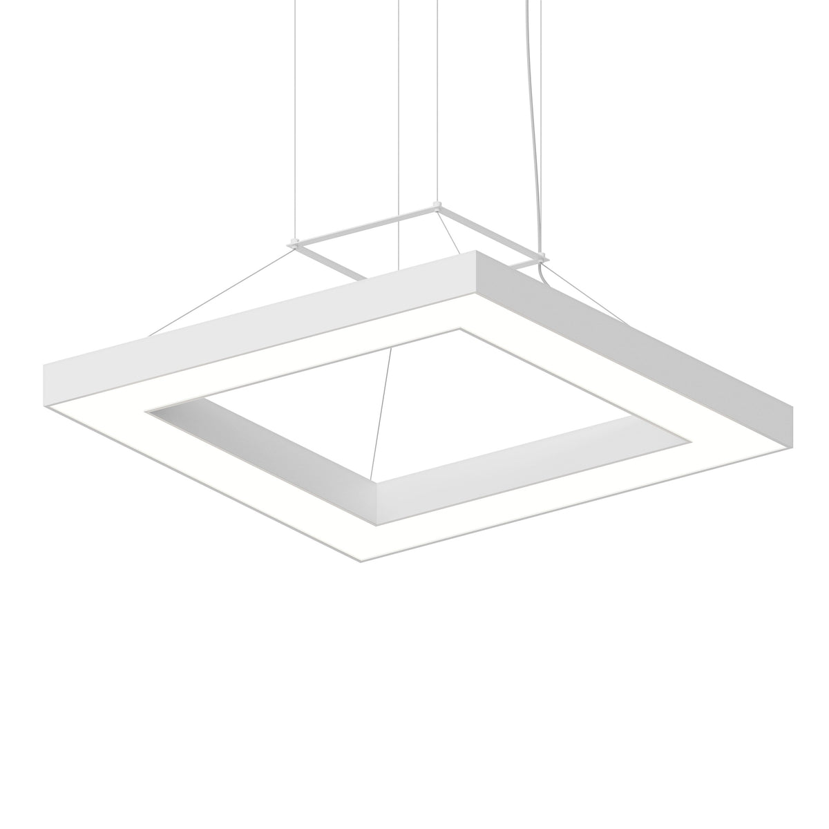 Anneau LED carré Sonneman 3986.03 Pi Suspension en blanc satiné