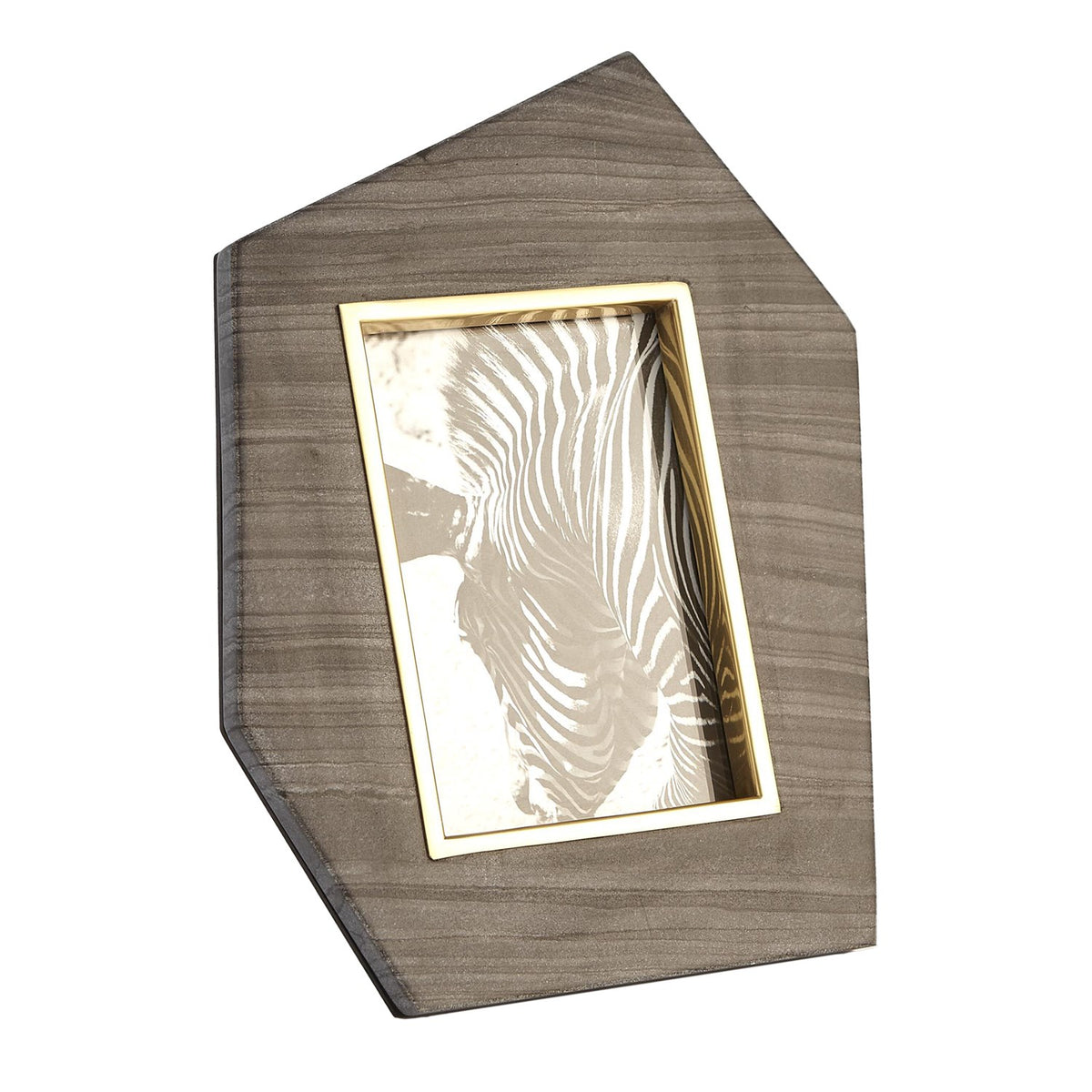 Brass Frame Grey Stone Photo Frame