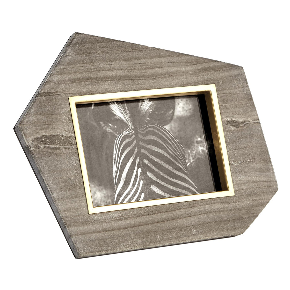 Brass Frame Grey Stone Photo Frame