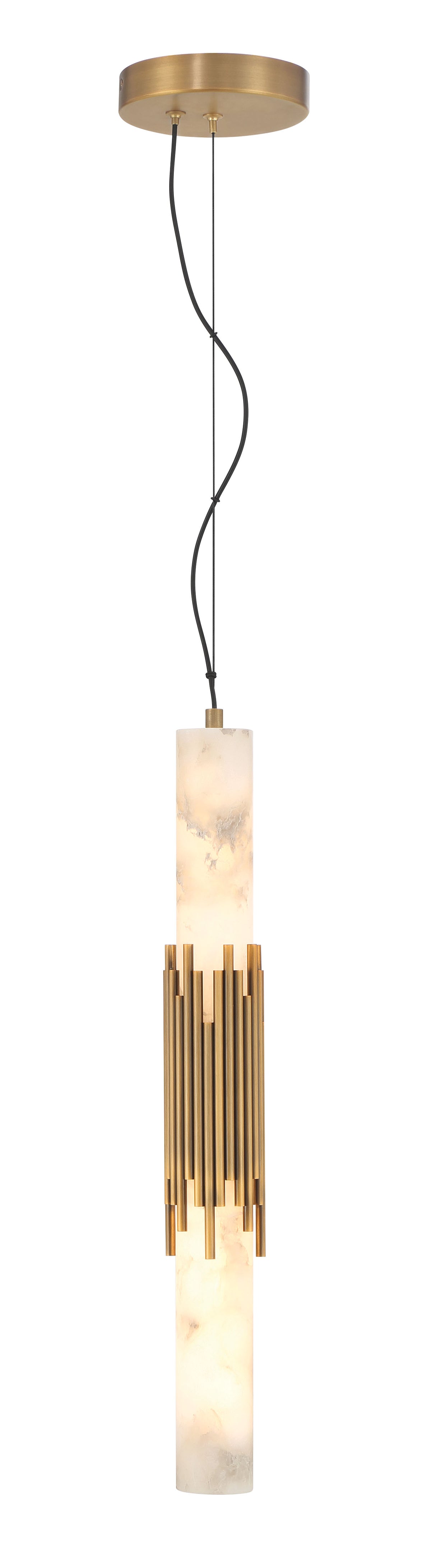 Eurofase 50353-026 Venna Albâtre LED Suspension en laiton antique