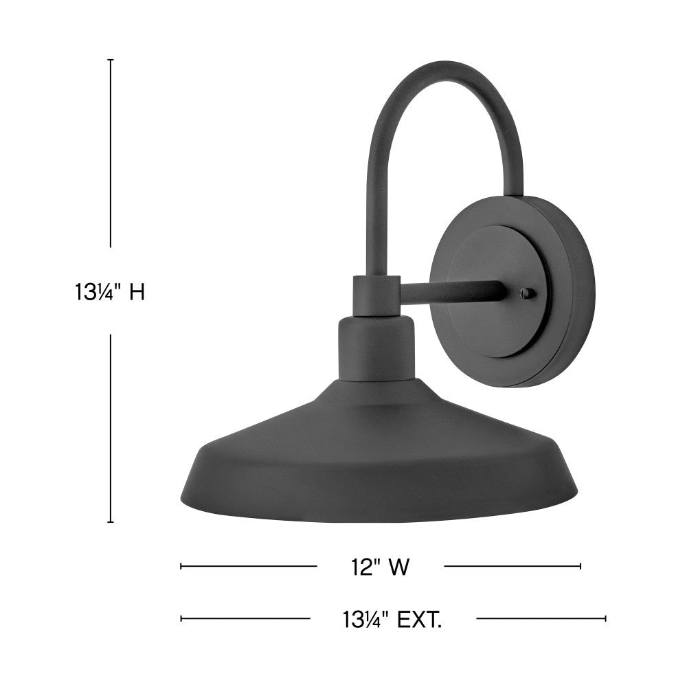 Applique murale Hinkley Lighting 12075BK Forge, coloris noir.