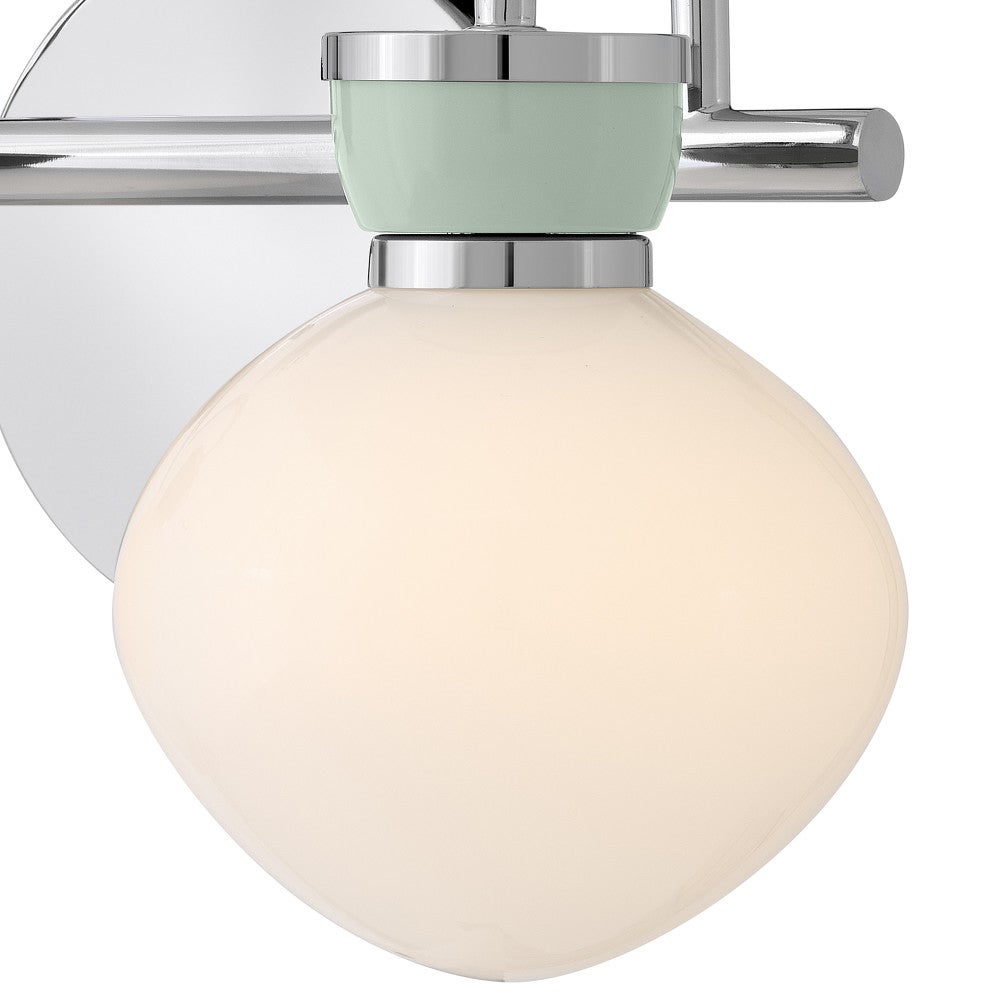 Meuble-lavabo Lucy Lark 85592CM-SF en chrome avec accents vert d'eau