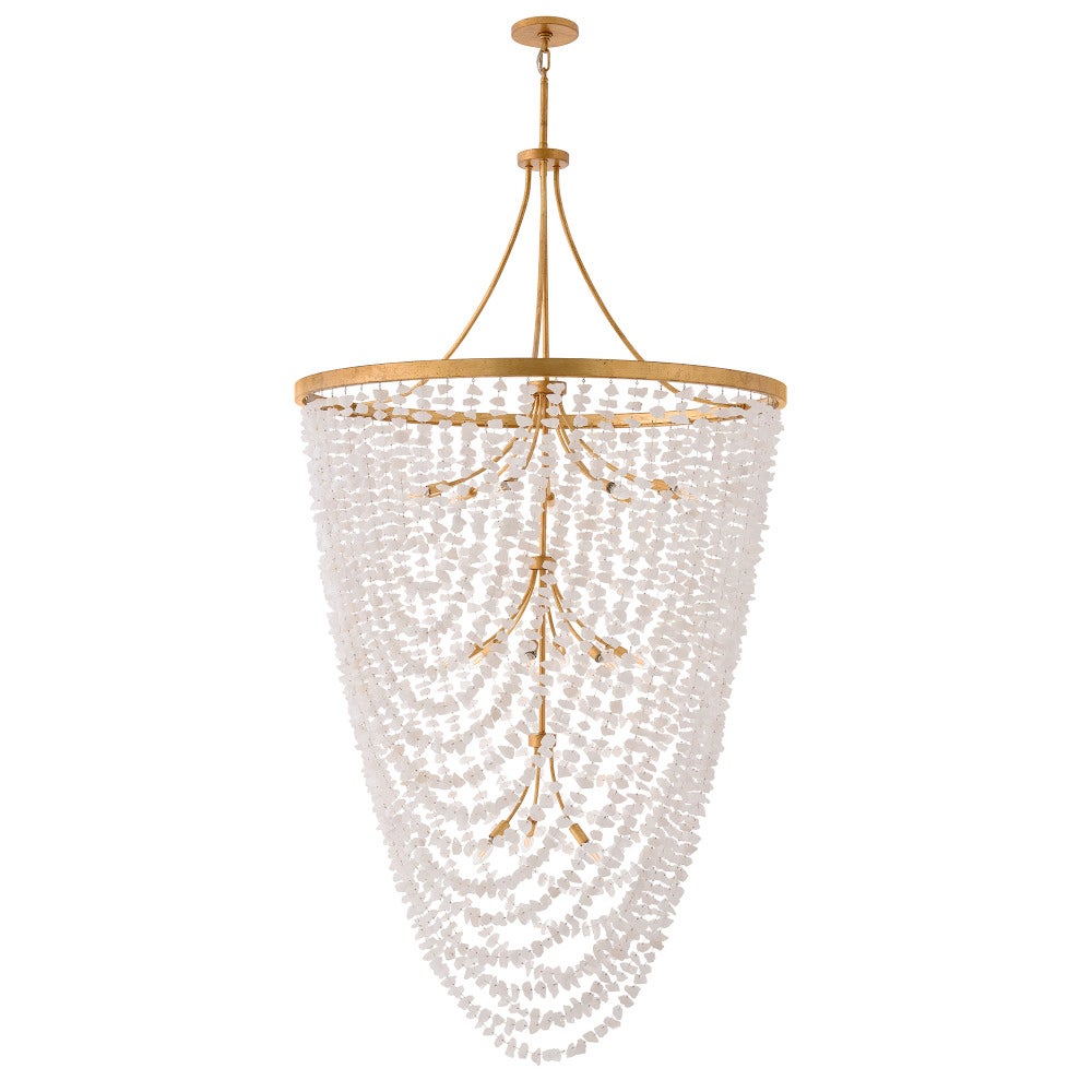Fredrick Ramond FR41599DA Myra Cristal de roche à plusieurs niveaux Suspension en laiton vieilli