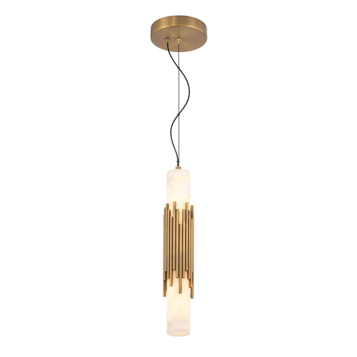 Eurofase 50353-026 Venna Albâtre LED Suspension en laiton antique