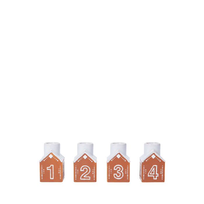 Kähler 693538 Porte-bougies de l'Avent en forme de pain d'épice, marron
